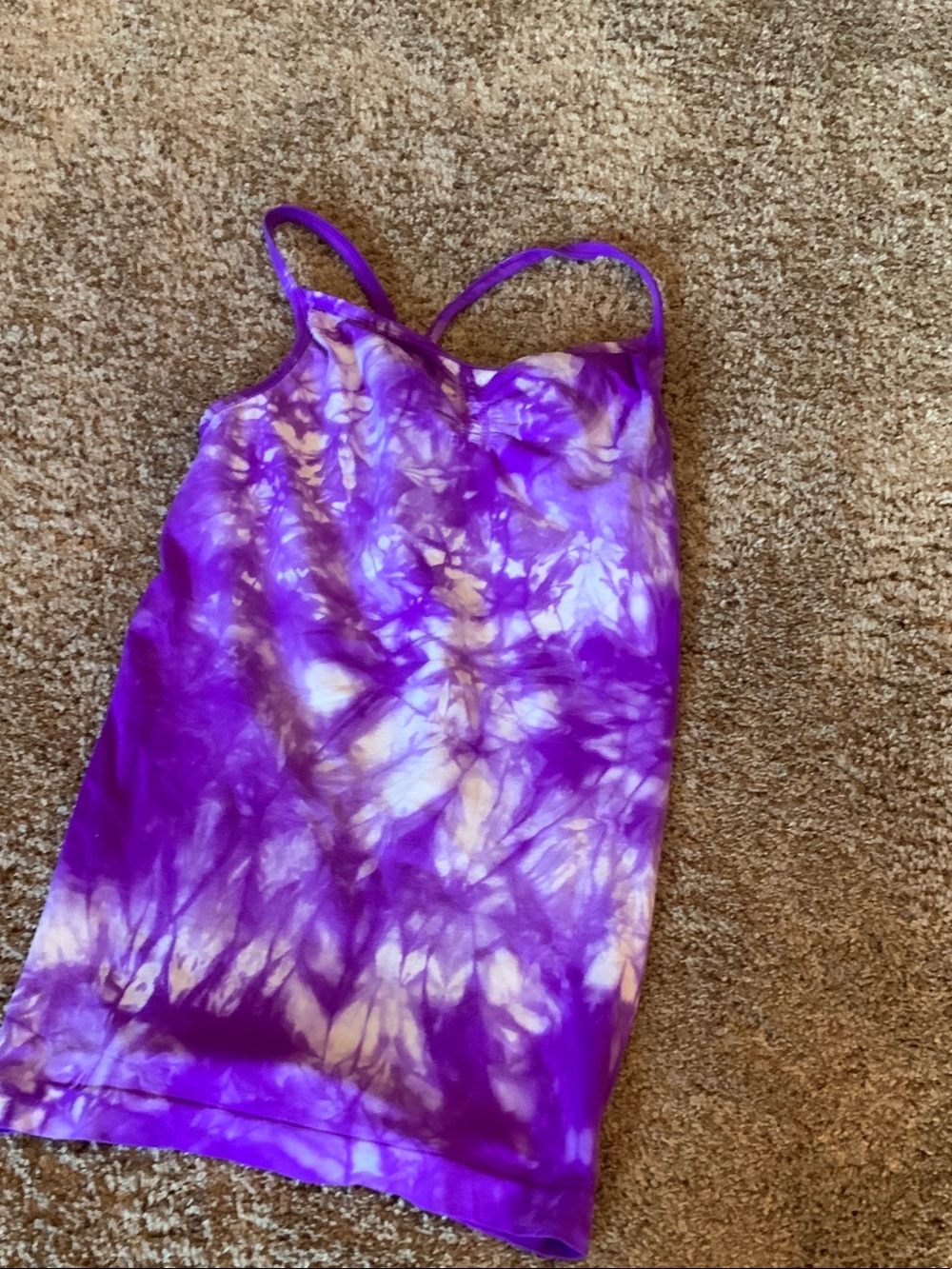 Vintage Athleta tie dye tank with built in bra